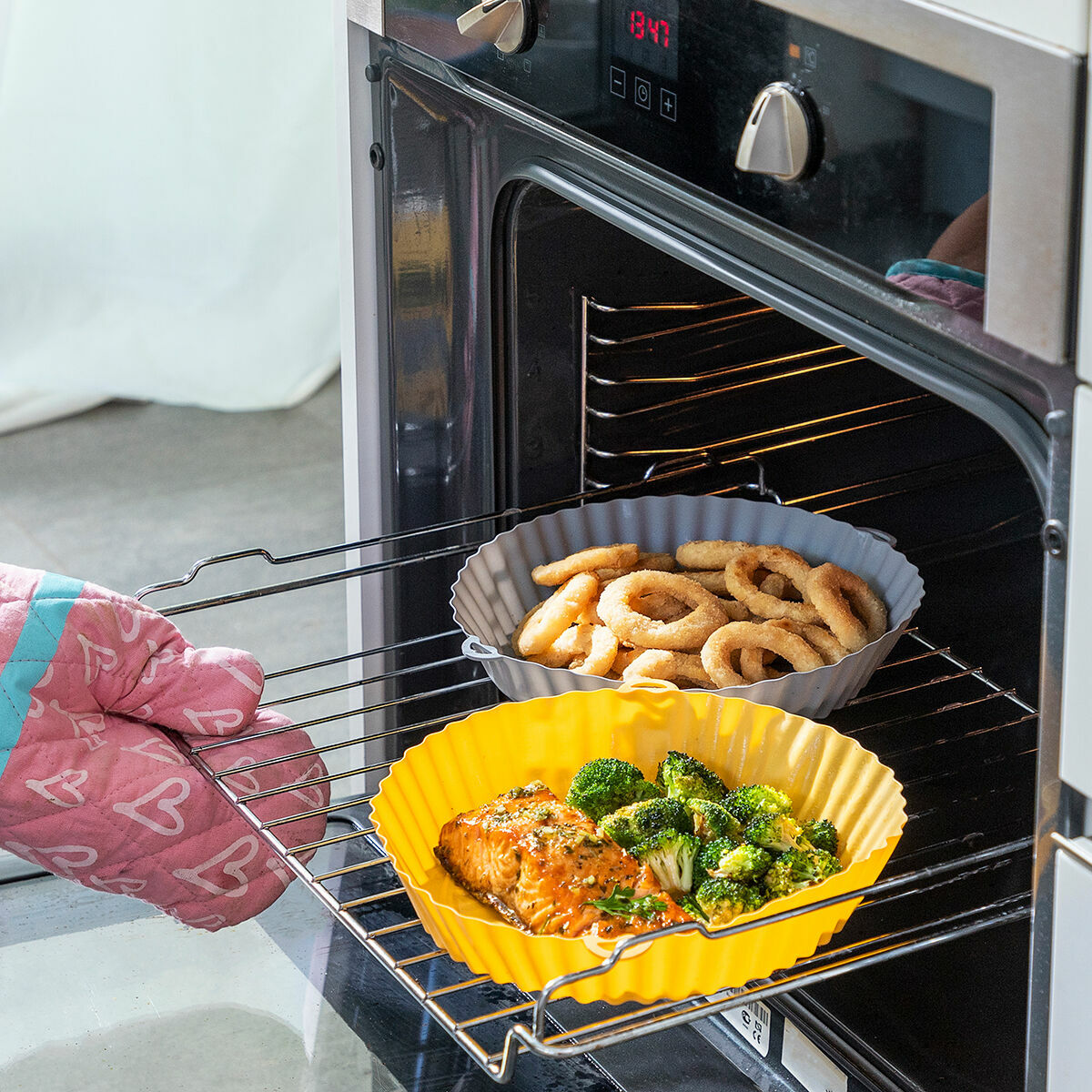 Silikonkorgar med borste för Airfryers Mollicon InnovaGoods 2 enheter